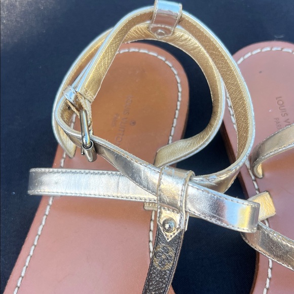 Louis Vuitton Gold Sandals - Picture 6 of 10